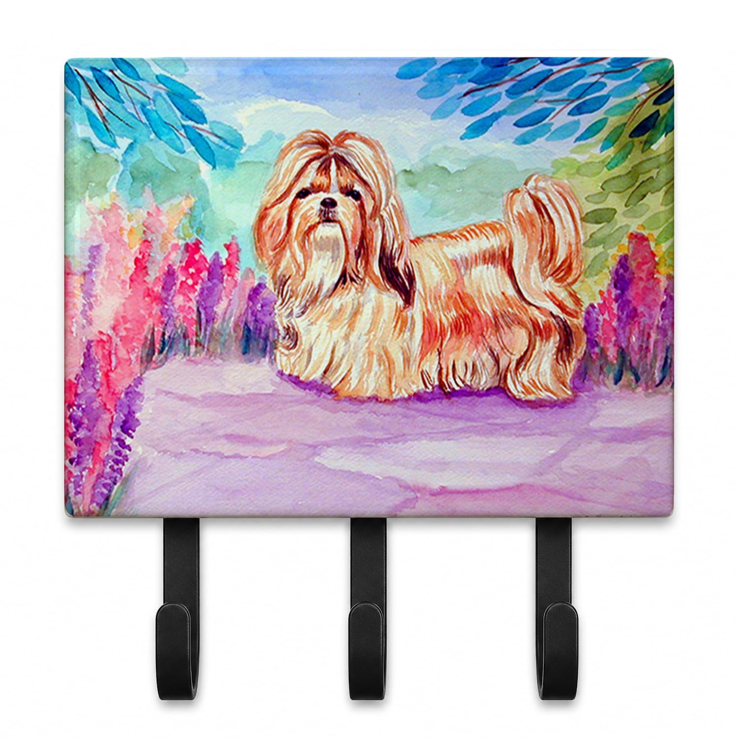 Caroline's Treasures 7136TH68 Shih Tzu Leash or Key Holder, Wall Hooks, Key Hooks Holder, Coat Rack