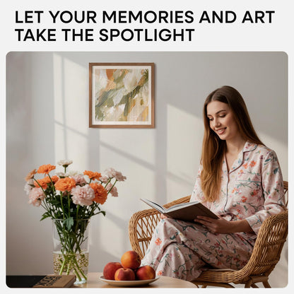 Homeforia 12x12 Light Wood Frame, High End Natural Oak 12 x 12 Square Picture Frames with Mat 10 by