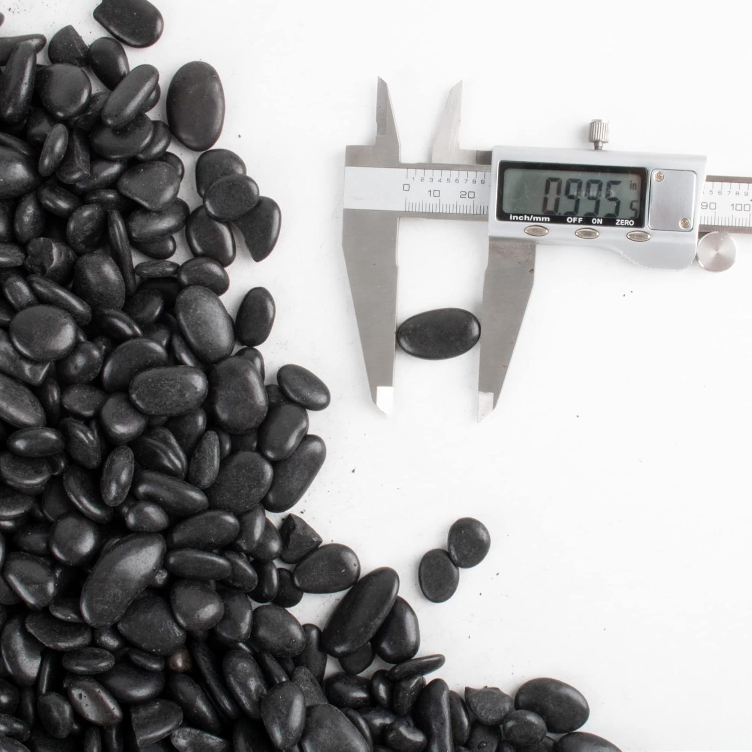 Black Pebbles for Plants 18lb 0.5"- 1" Aquarium Gravel Decorative Polished Stones Natural River