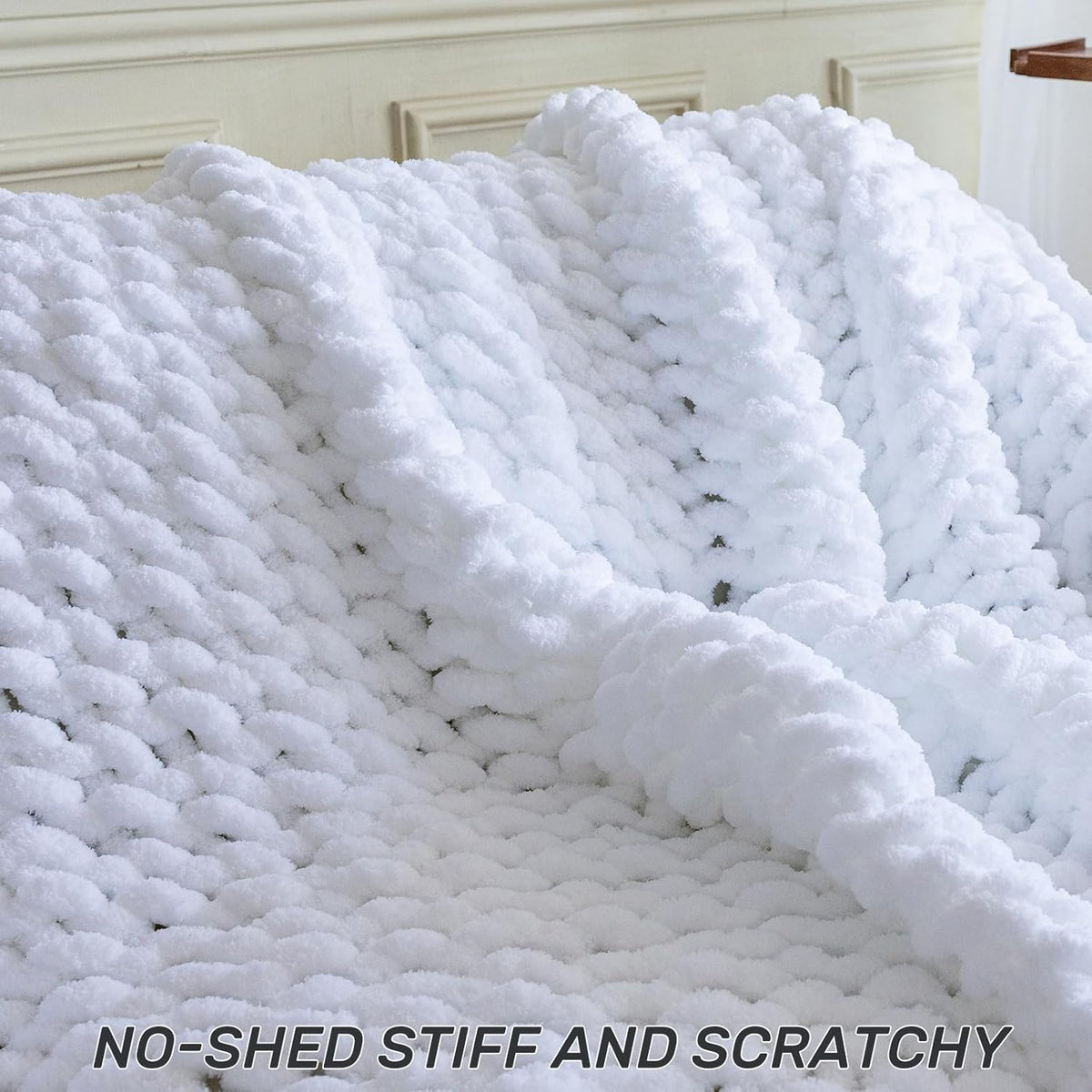 Chunky Knit Blanket - Luxury Soft Cozy 60 * 80 Throw Blanket,100% Woven Blanket Rope Knot Throw