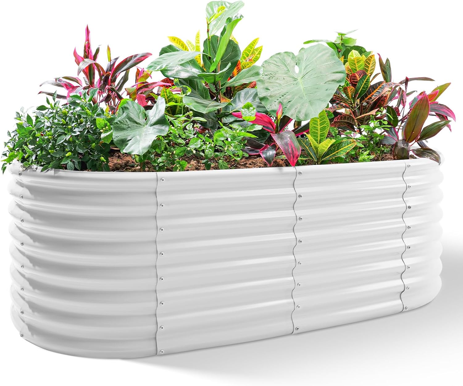 Land Guard 24“ Tall 4×2ft Galvanized Raised Garden Bed Kit, Galvanized Planter Garden Boxes