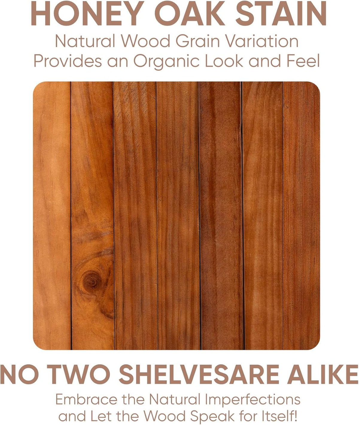 Homeforia Oak Floating Shelves 42 inch Long, High End Solid Real Wood 42inch Floating Shelf for