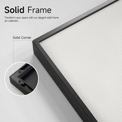 Framed Black and White Abstract Canvas Wall Art, Modern Art Prints Paintings Artwork for Walls