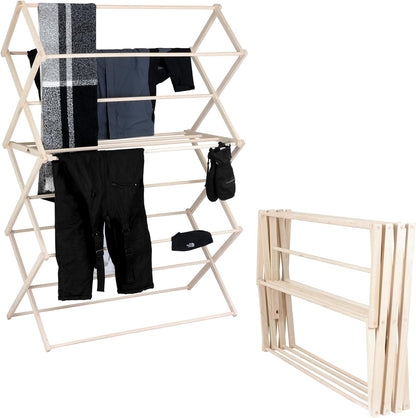 Pennsylvania Woodworks Clothes Drying Rack: Solid Maple Hard Wood Laundry Rack for Blankets