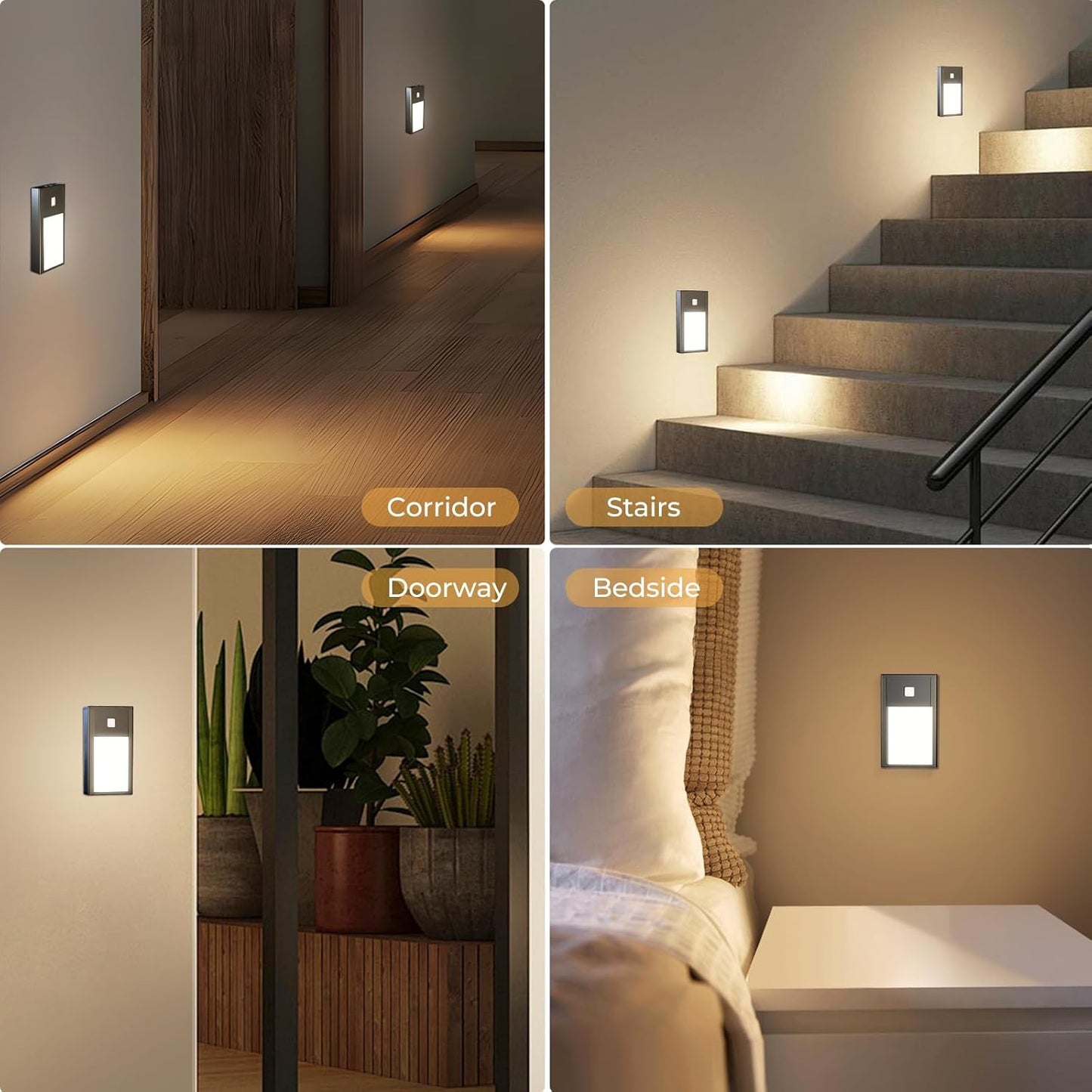 VST Motion Sensor Step Night Light, Rechargeable Battery Powered Led Light with Magnetic Suck