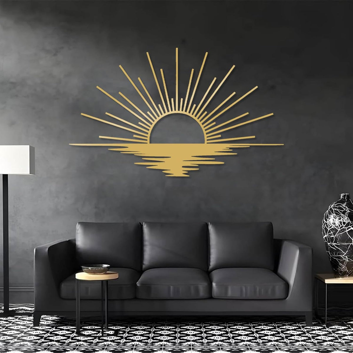 Sunrise Metal Wall Art, Metal Sun Wall Decor, Sun Outdoor Wall Art, Abstract Sunrise Wall Decor