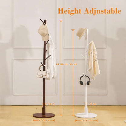 VECELO Coat Rack Freestanding, Entryway Hanger Stand, Umbrella Holder, Hall Tree With Hooks, Floor