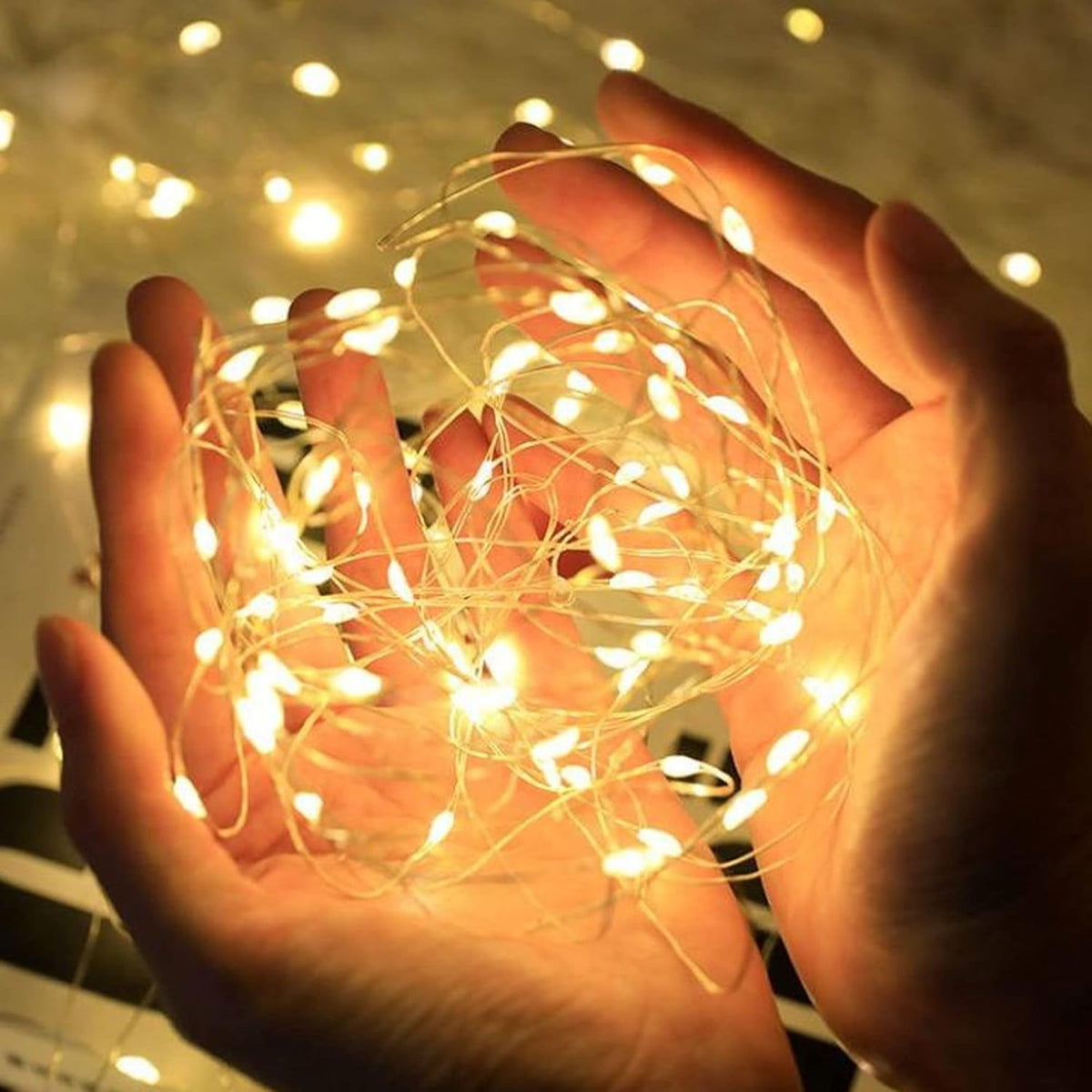 Dazzle Bright Fairy Lights Battery Operated, 4 Pack Total 80FT 240LED Silver Wire Waterproof String