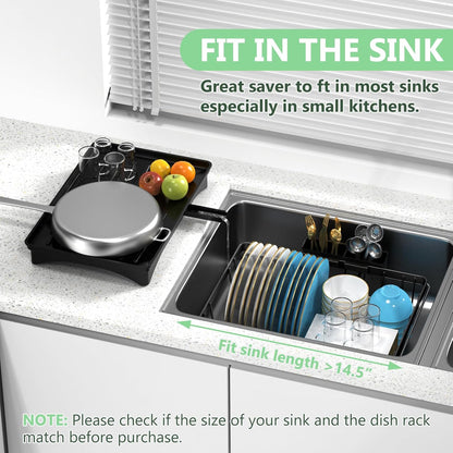 LEMIKKLE Roll Up Dish Drying Rack, Over The Sink Dish Drainer Rack, Foldable Sink Drying Rack