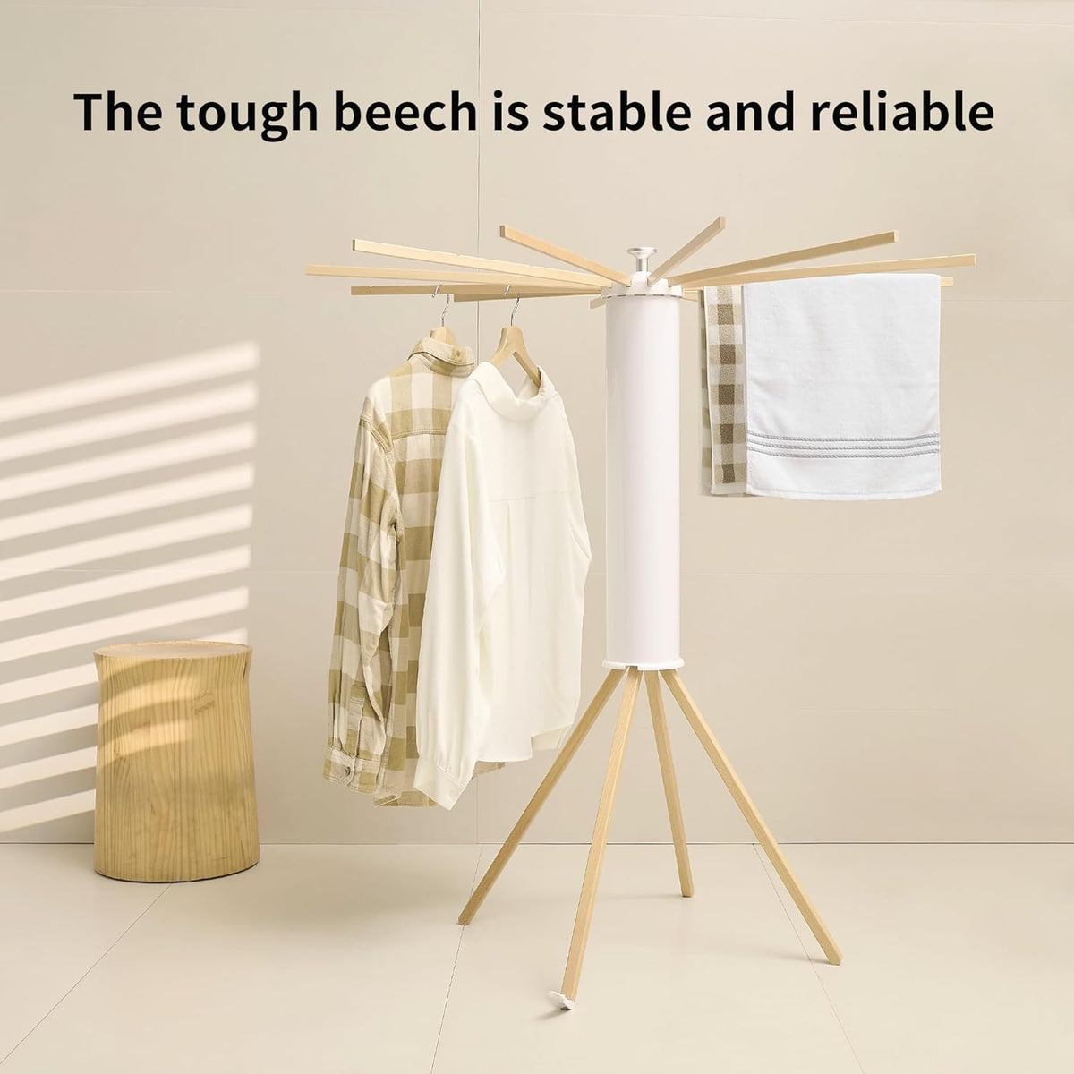 JOOM Four Legs Clothes Drying Rack, Garment Rack Portable and Foldable Space Saving Laundry Drying
