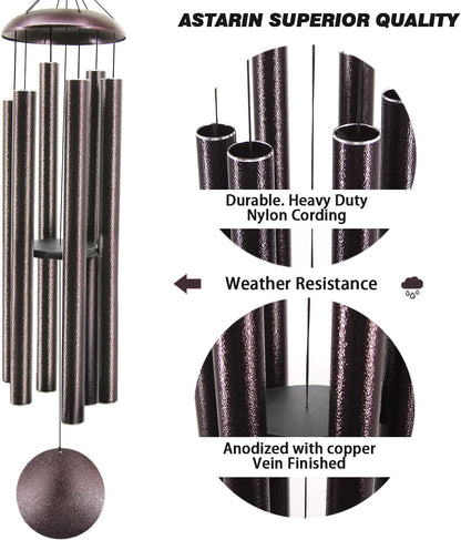 ASTARIN 60" Extra Large Outside Metal Wind Chimes with Deep Tone, Outdoor for Patio Balcony Garden