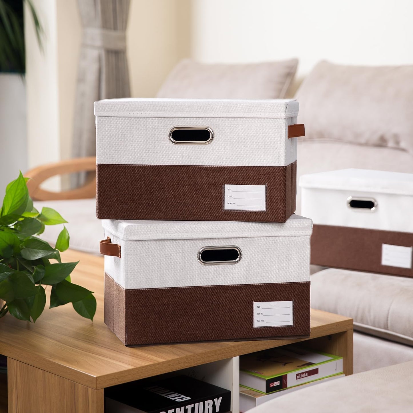 PRANDOM Foldable Storage Bins with Lids [3-Pack] Fabric Collapsible Storage Boxes Baskets Cubes