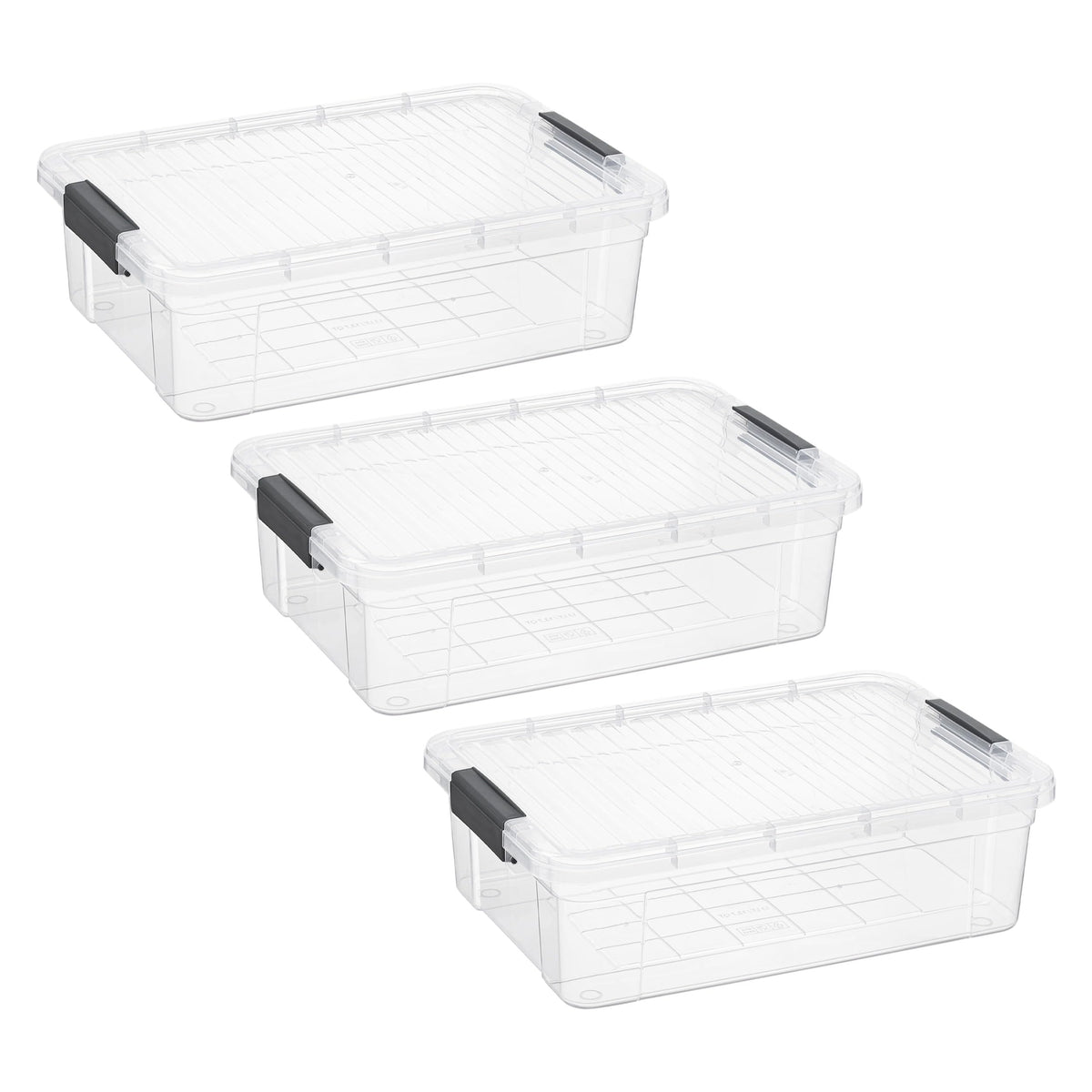 Superio Clear Storage Boxes with Lids, 13.7 Quart Plastic Container Bins for Organizing, Stackable