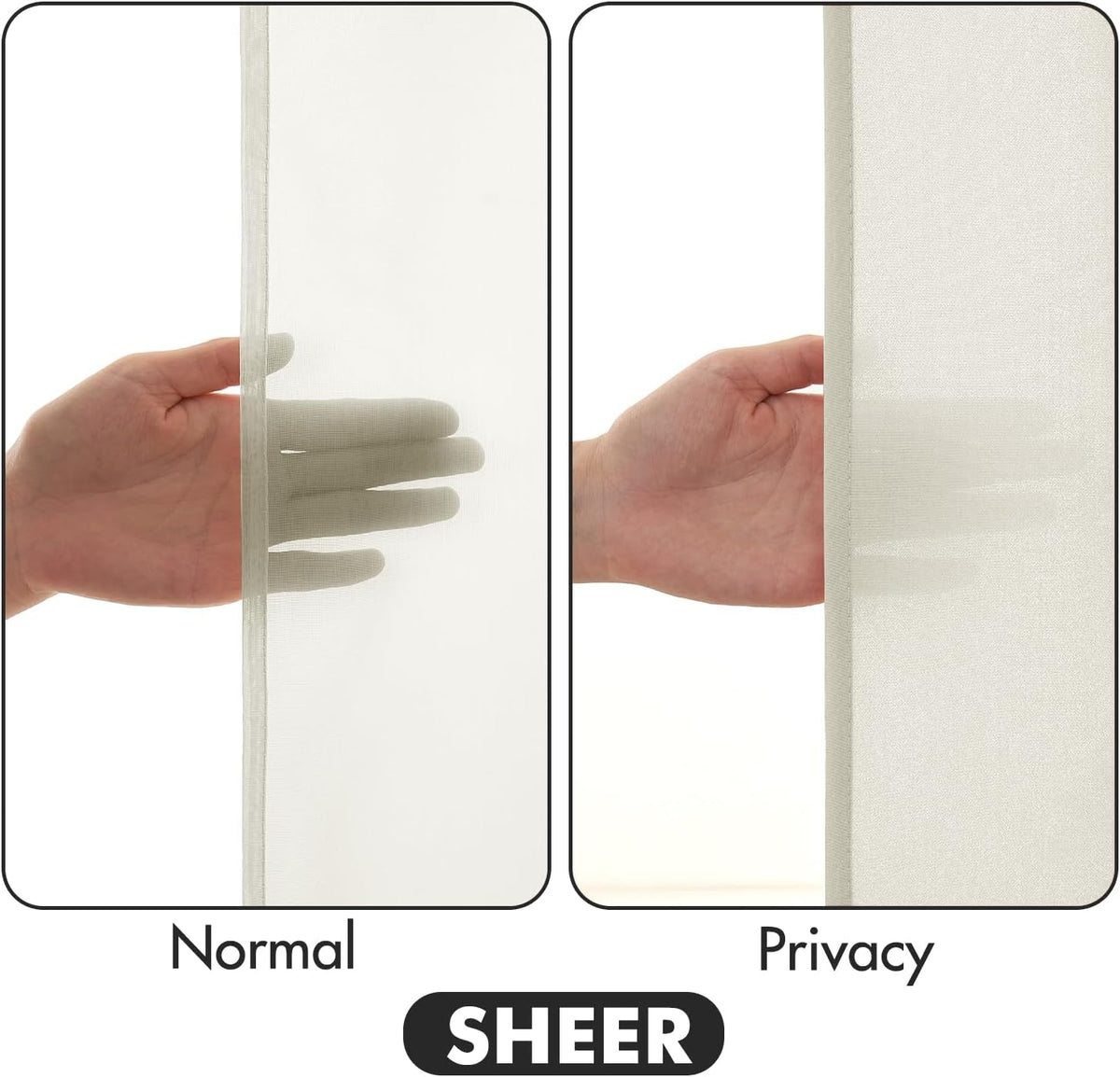 MIULEE Ivory Privacy Sheer Curtains That Let Light in 84 Inches Long Non-See-Through Semi Sheer