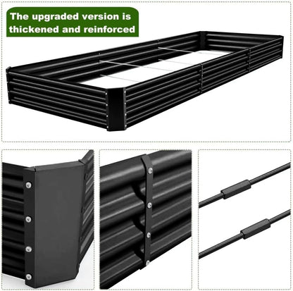 Land Guard 12×4×1ft Galvanized Raised Garden Bed Kit for Vegetables 2 Pack, Galvanized Super Large