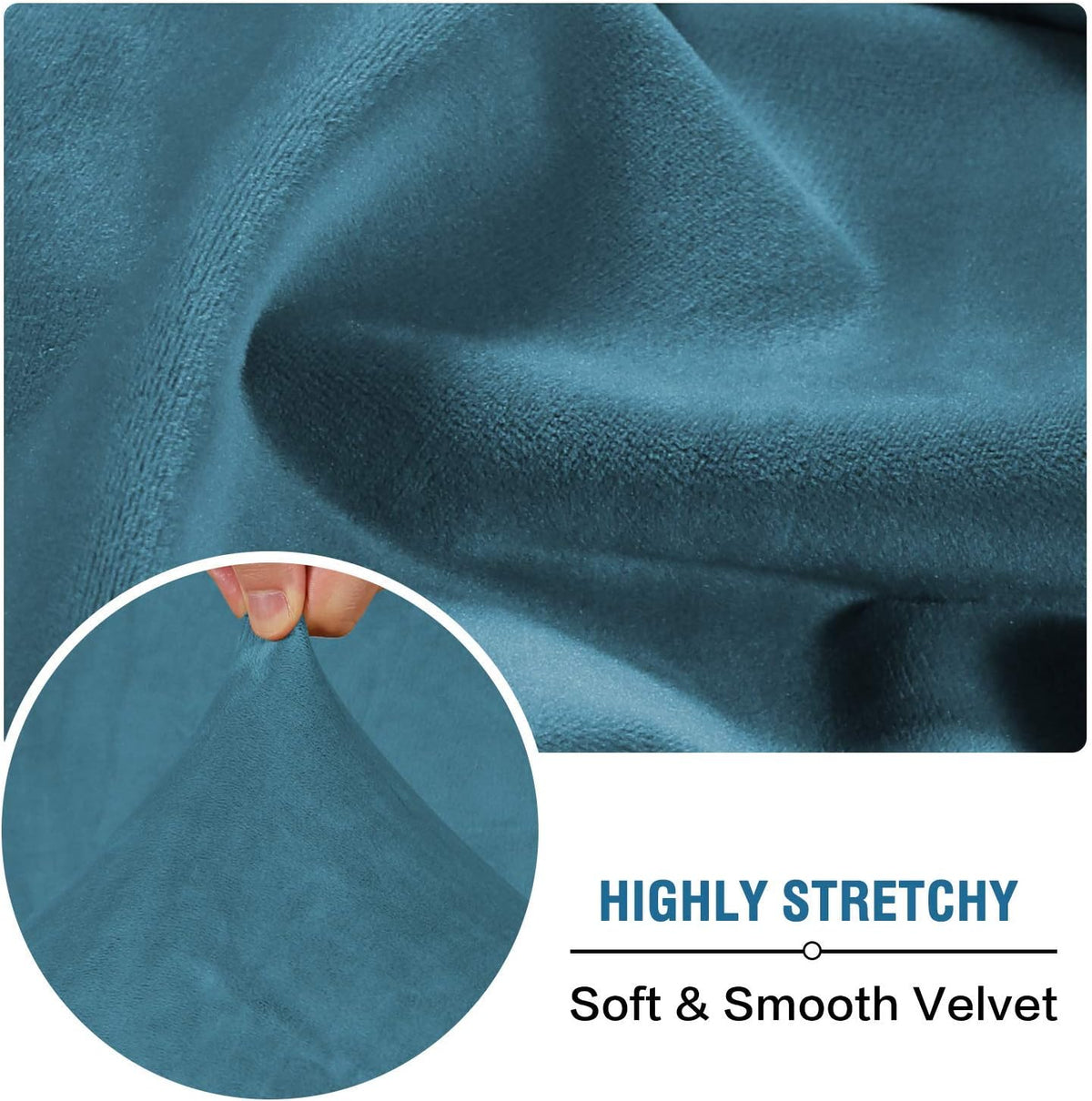 H.VERSAILTEX Velvet Stretch Couch Cushion Cover Plush Cushion Slipcover for Chair Loveseat Sofa