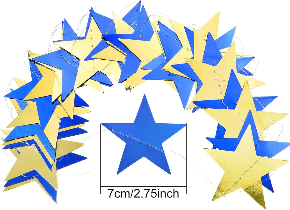 Patelai Glitter Star Garland Banner Decor 130 Feet Star Hanging Bunting Banner Twinkle Backdrop for