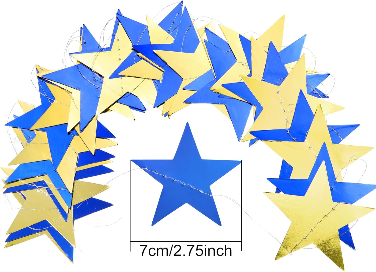 Patelai Glitter Star Garland Banner Decor 130 Feet Star Hanging Bunting Banner Twinkle Backdrop for