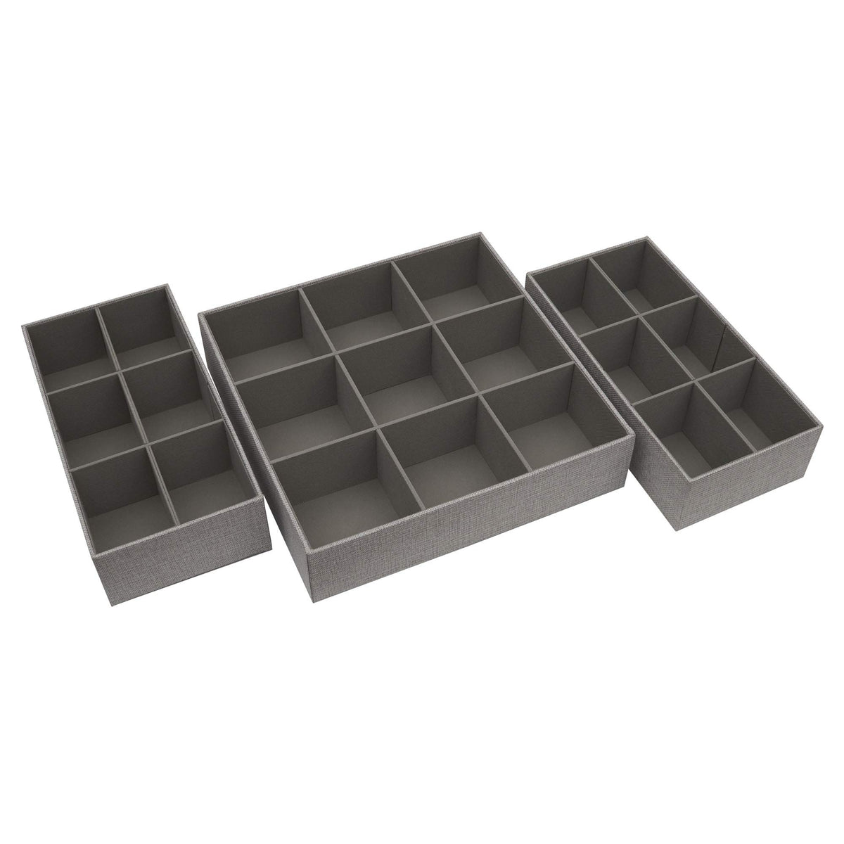 Household Essentials 3‑Piece Drawer Organizer Starter Set in Customizable Inserts of Large and