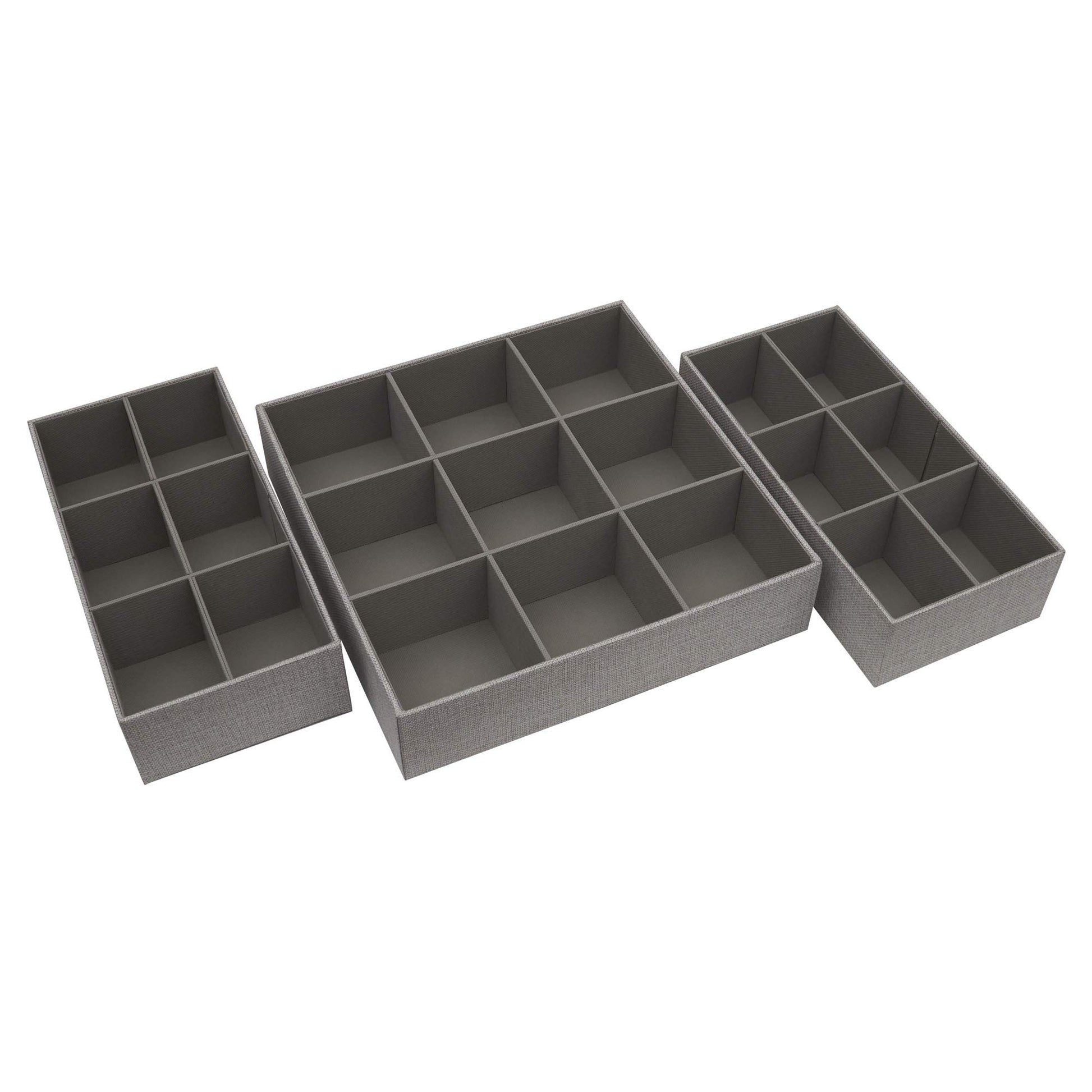 Household Essentials 3‑Piece Drawer Organizer Starter Set in Customizable Inserts of Large and