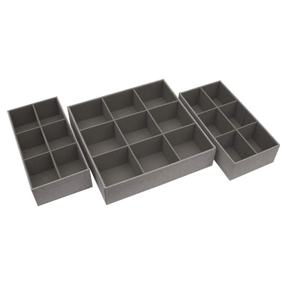 Household Essentials 3‑Piece Drawer Organizer Starter Set in Customizable Inserts of Large and