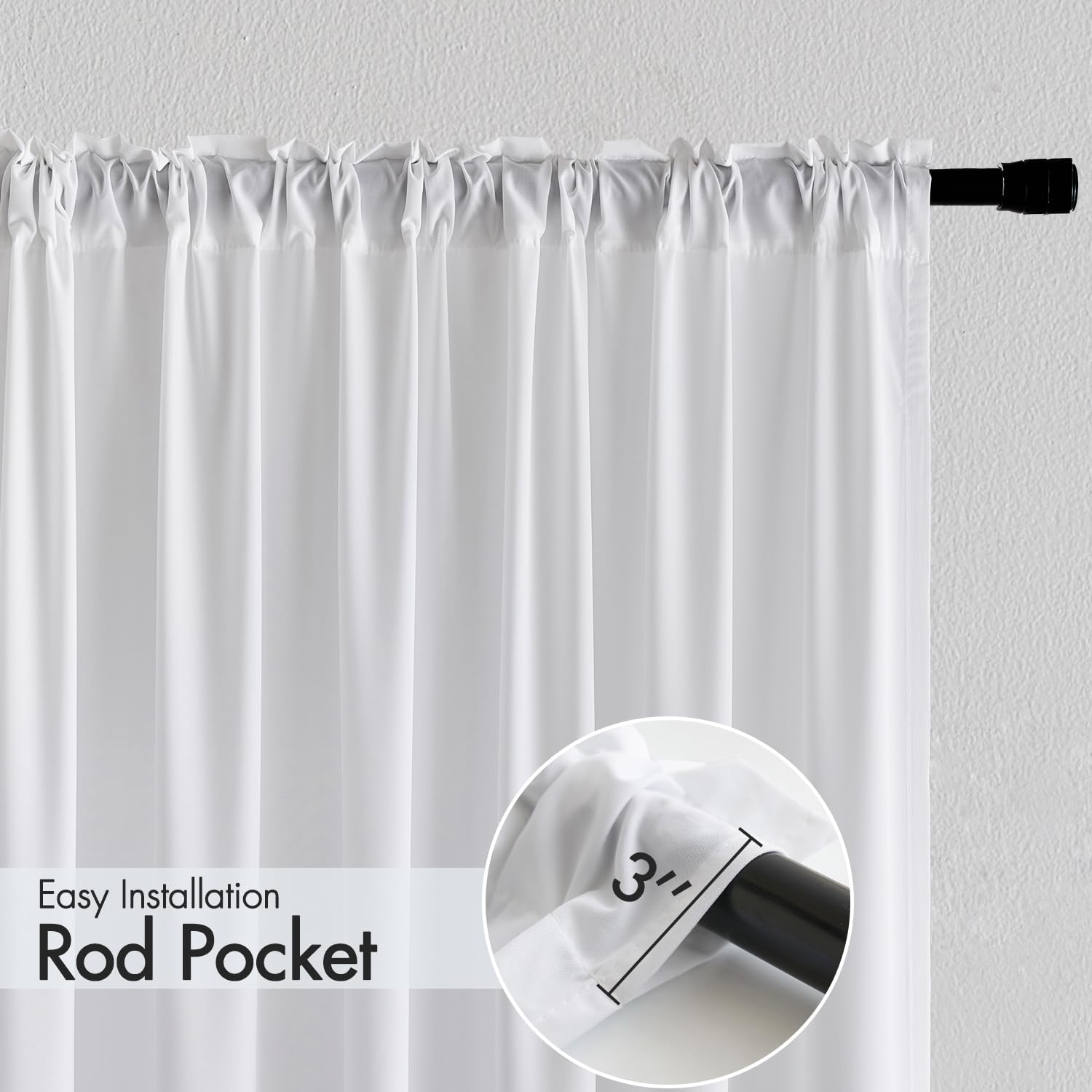 MIULEE White Privacy Sheer Curtains That Let Light in Non-See-Through Semi Sheer Curtains Light