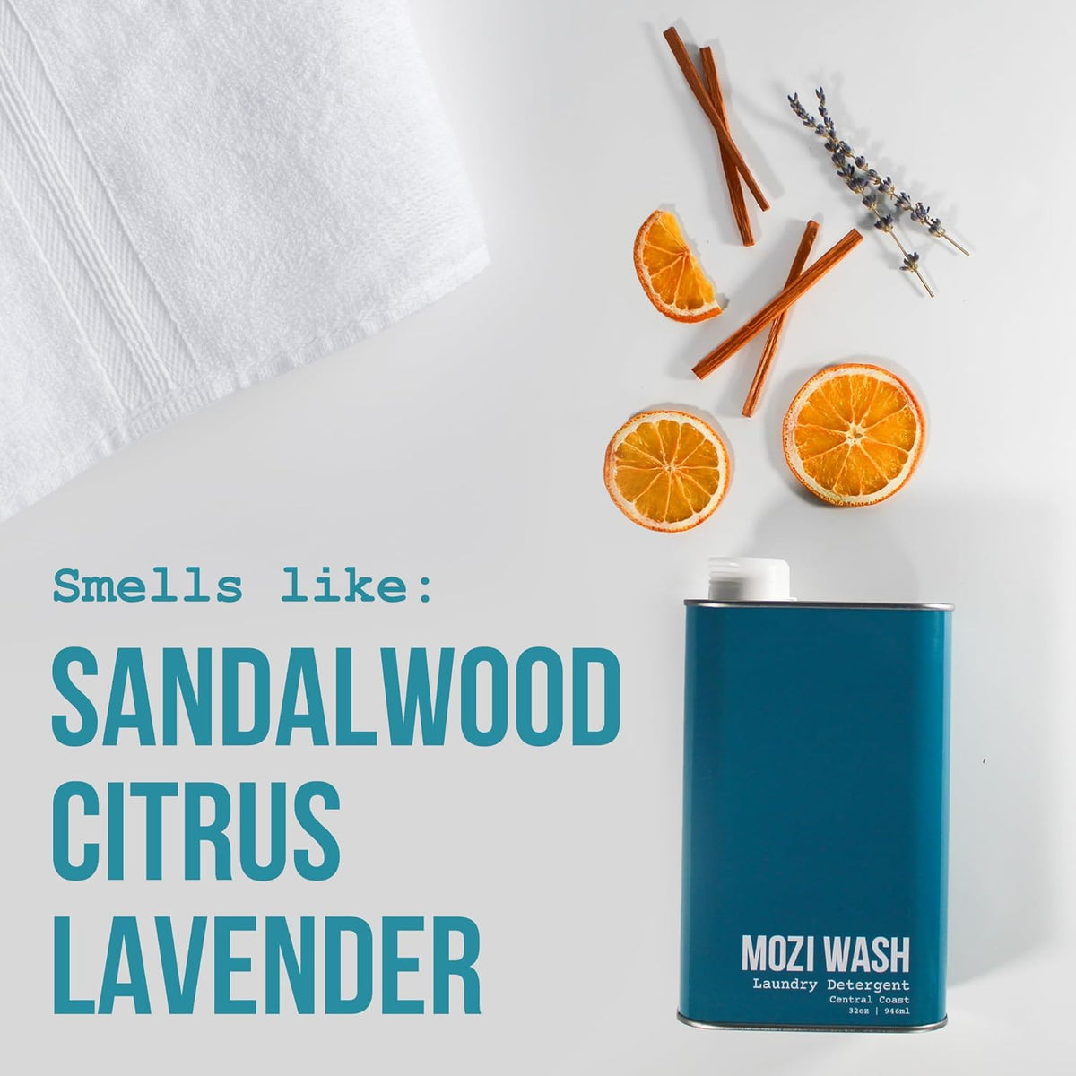 Laundry Detergent Liquid, Central Coast- Sandalwood & Lavender, 50+ Loads, Concentrated, Non toxic