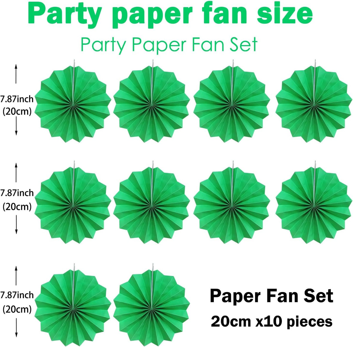 Green Party Decorations,Green Paper Decorations for Party,Tennis Party Decorations Party Paper Fans