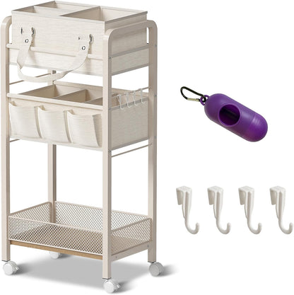 Baby Diaper Caddy Organizer and Storage,2In1 Baby Cart Organizer-Baby Diaper Caddy+3 Tier Rolling