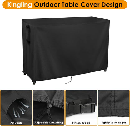 Kingling Outdoor Table Cover for Bar Table, 72 Inch Waterproof Patio Bar Cover for Outdoor Prep