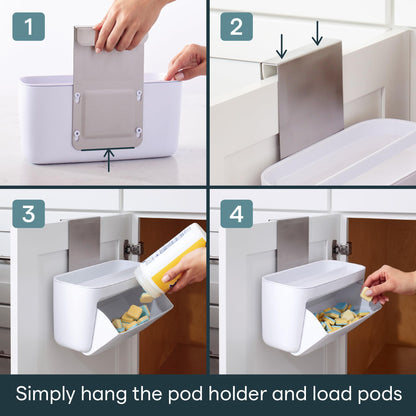 YouCopia DoorStash Dishwasher Pod Holder, Cabinet Door Storage Container