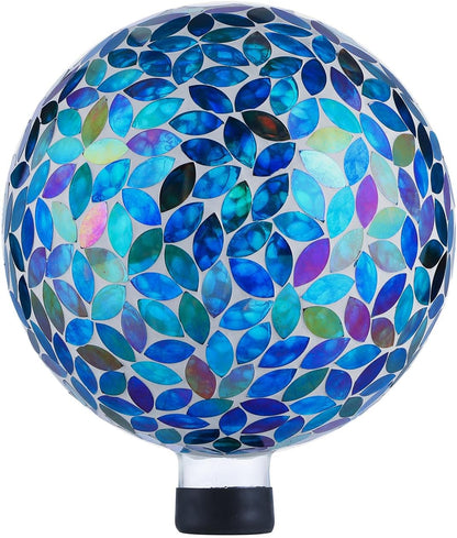 VOREEN 10-Inch Gazing Ball Glass Mosaic Gazing Globe, Outdoor Reflective Ball Yard Decoration for