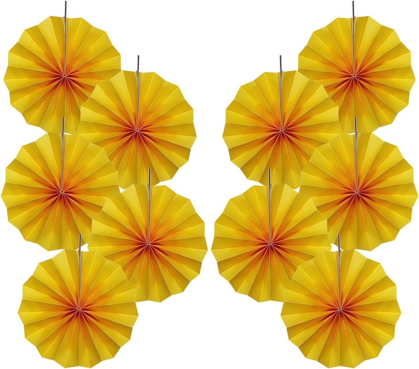 Yellow Birthday Decorations,DIY Yellow Paper Fans Hanging Decoration ,Party Supplies Party Fans