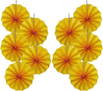 Yellow Birthday Decorations,DIY Yellow Paper Fans Hanging Decoration ,Party Supplies Party Fans