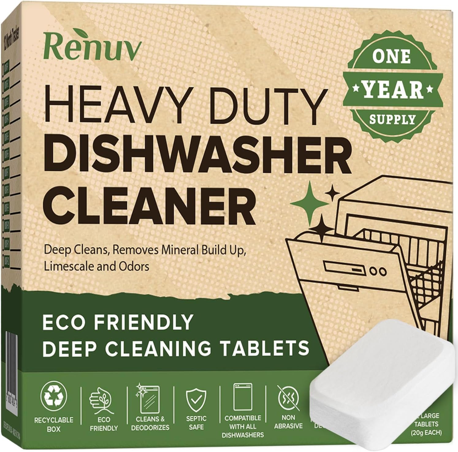 Dishwasher Cleaner + Washing Machine Cleaner Bundle - Heavy Duty Appliance Deep Cleaning, Descaling