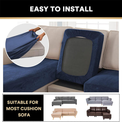 PrinceDeco Sectional Couch Covers 3 Pieces Velvet Sofa Covers L Shape Soft Couch Covers for