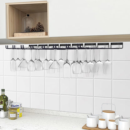 11.8 Inch Wine Glass Rack,Set of 4 Stemware Wine Glass Hanging Rack, Metal Wine Glass Holder Under