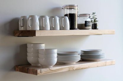 Urban Legacy Deep Floating Shelves | Wormy Maple with Furniture Grade Clear Coat | Low Profile