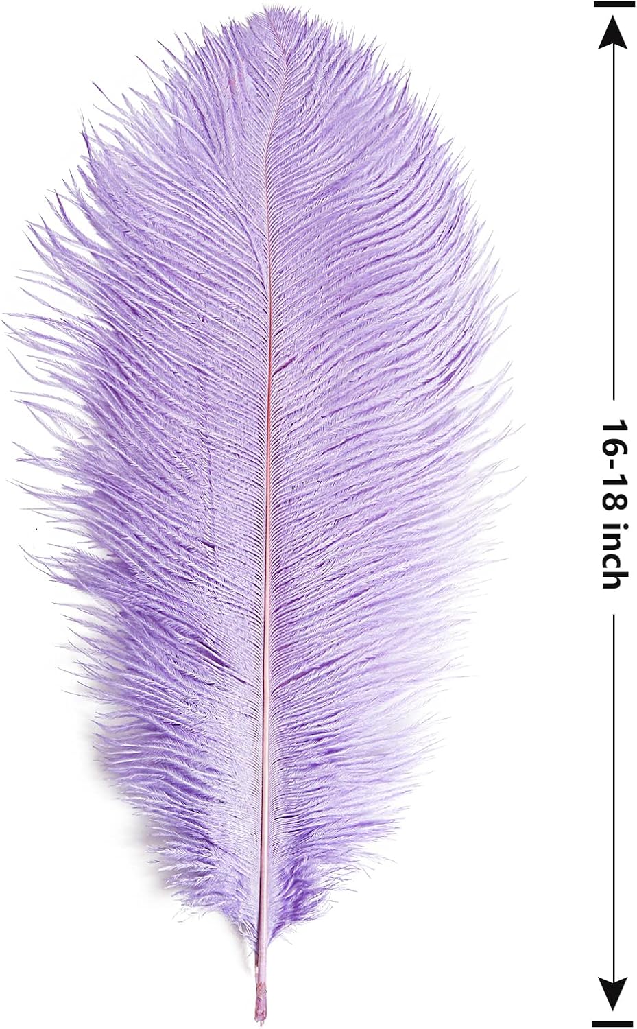 THARAHT Lavender Ostrich Feathers 12pcs Large Natural Bulk 16-18Inch 40cm-45cm for Wedding Party
