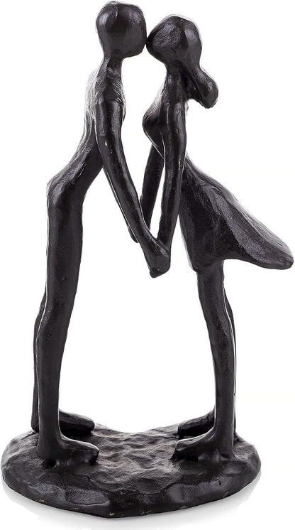 Sziqiqi Couple Sculptures Cast Iron Gift for Anniversaries Wedding Small Modern Abstract Figurine