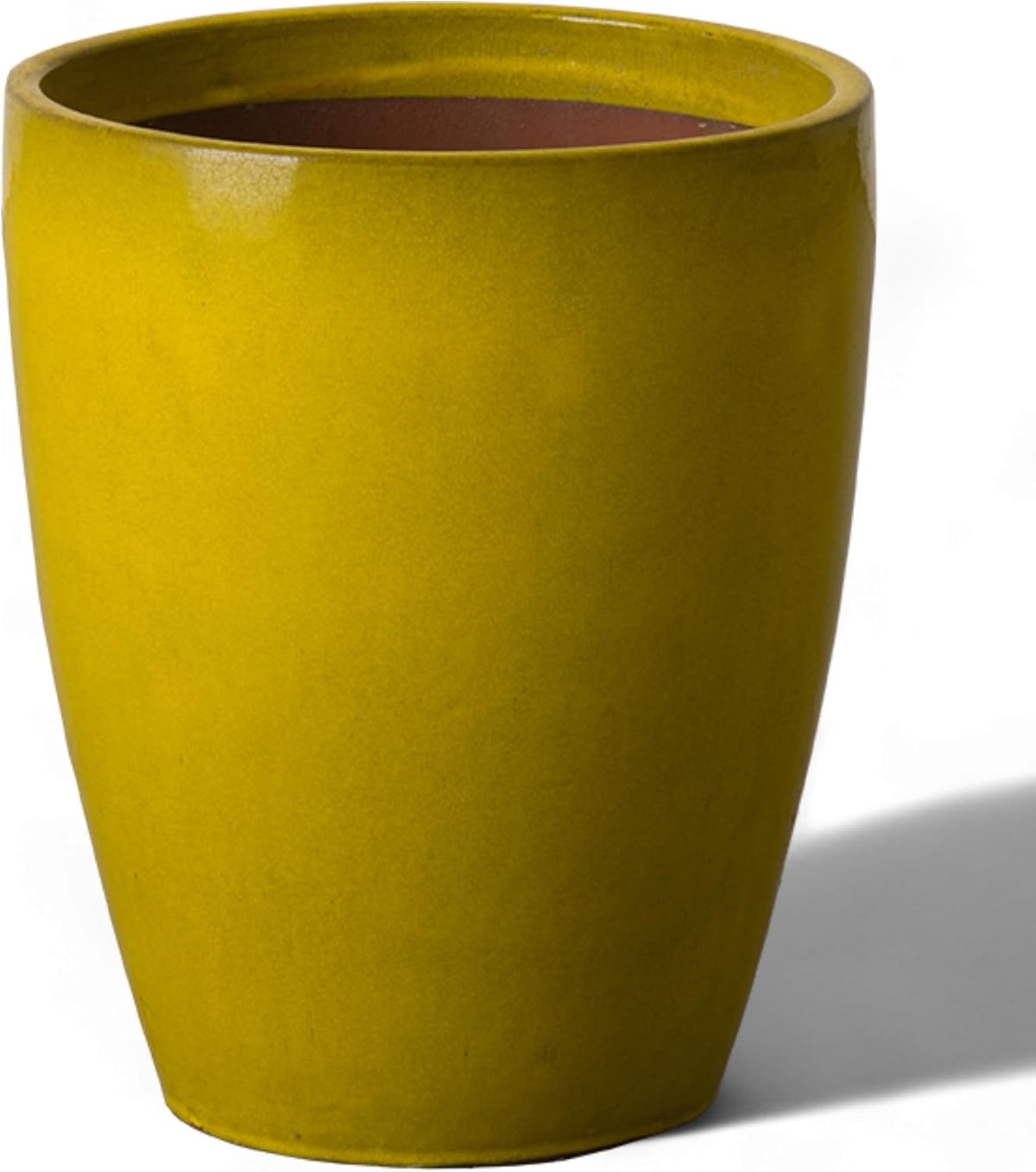 Emissary Home and Garden Bullet 11.5 in. Mustard Yellow Ceramic Round Planter (11.5 in. L x 11.5