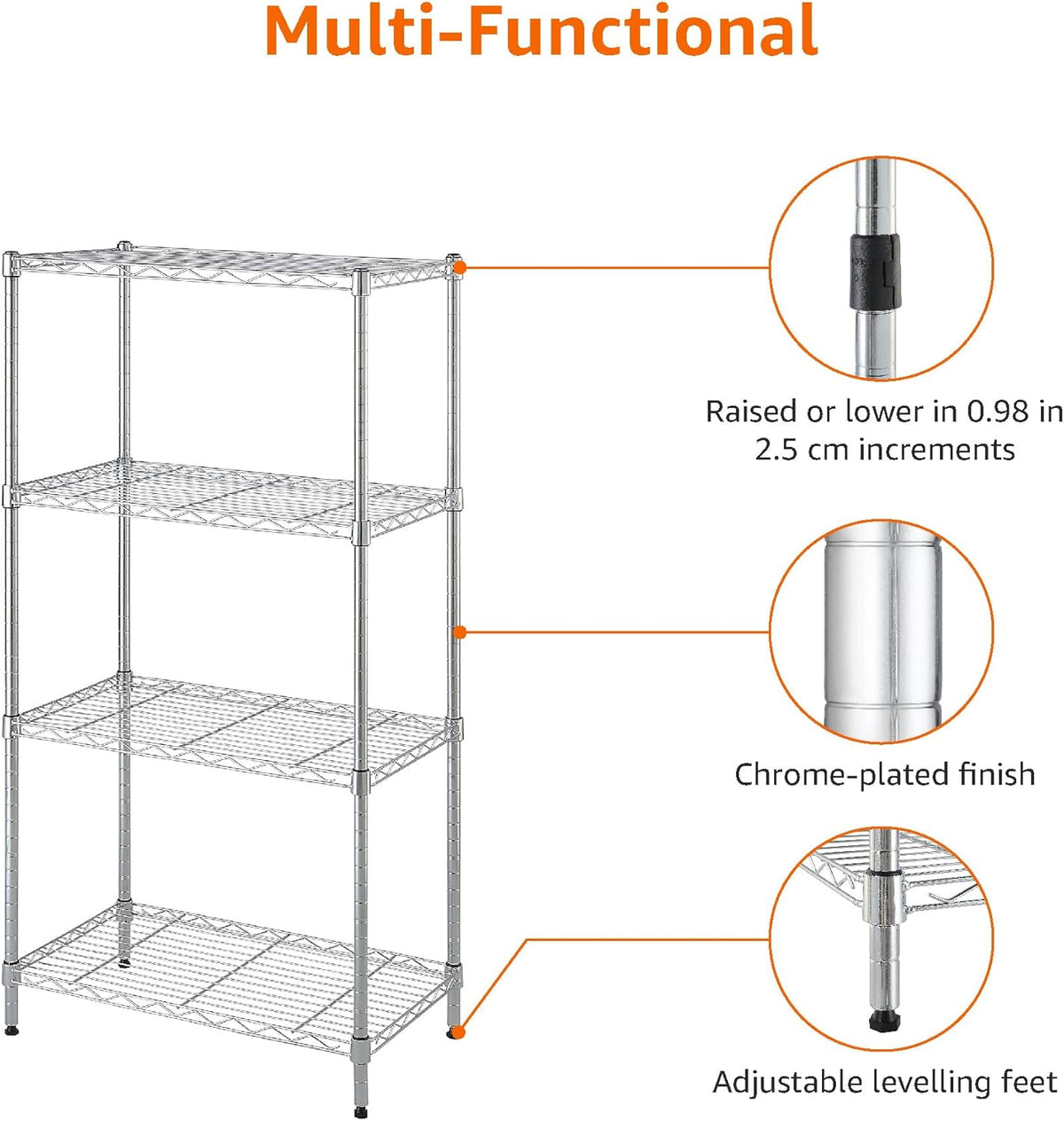 Amazon Basics 4-Shelf Adjustable, Storage Shelving Unit, (200 Pound Loading Capacity per Shelf)