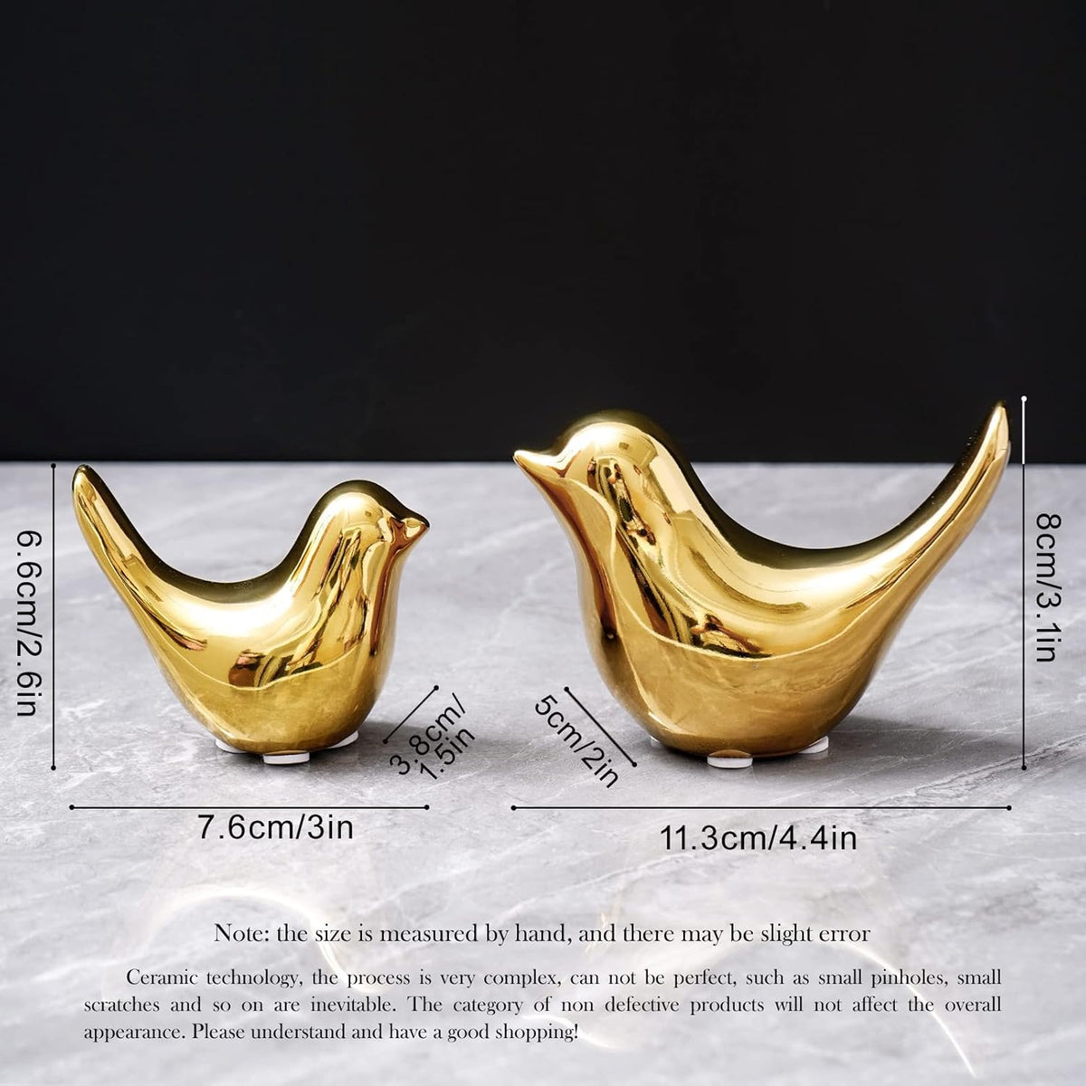 Notakia Gold Home Decor Small Birds Statues Modern Style Decorative Ornaments for Living Room