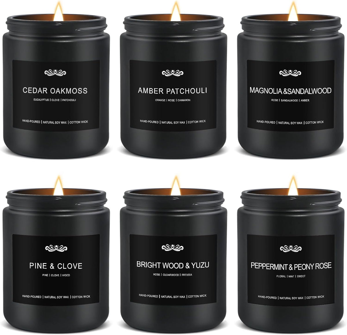 JXDLSQ 6 Pack Candles for Home Scented Aromatherapy Candles Gifts Set for Men, Men Candle Set, 42