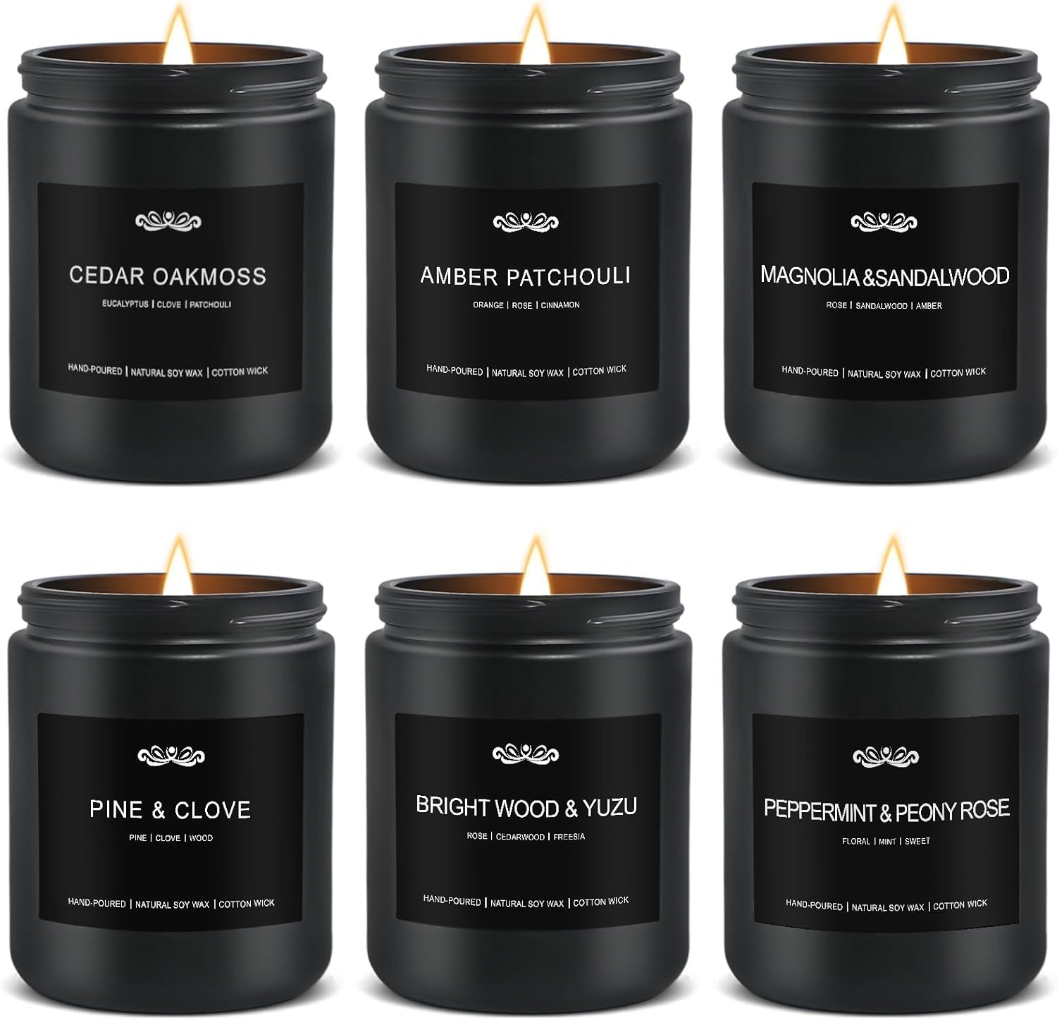 JXDLSQ 6 Pack Candles for Home Scented Aromatherapy Candles Gifts Set for Men, Men Candle Set, 42