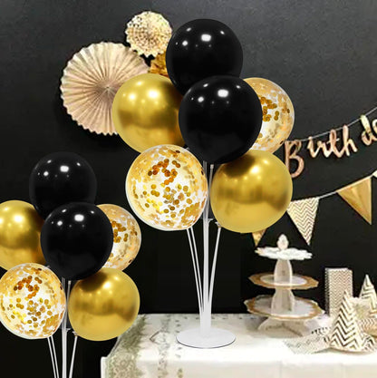 Black and Gold Party Decorations Balloon Stand Table Centerpieces for Birthday Wedding Retirement