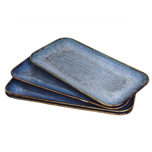 Ceramic Dinner Plates Dish Set,Set of 4, for Lunch snacks - Microwave, Oven & Dishwasher