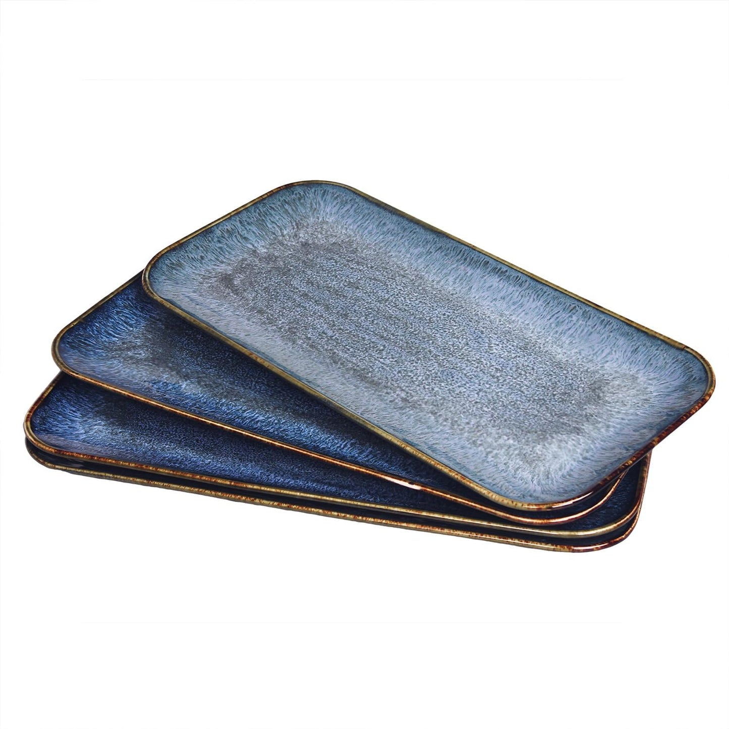 Porcelain Plate Set Large Serving Tray Set of 4, Reusable Serving Platters for Party Food, Cookie