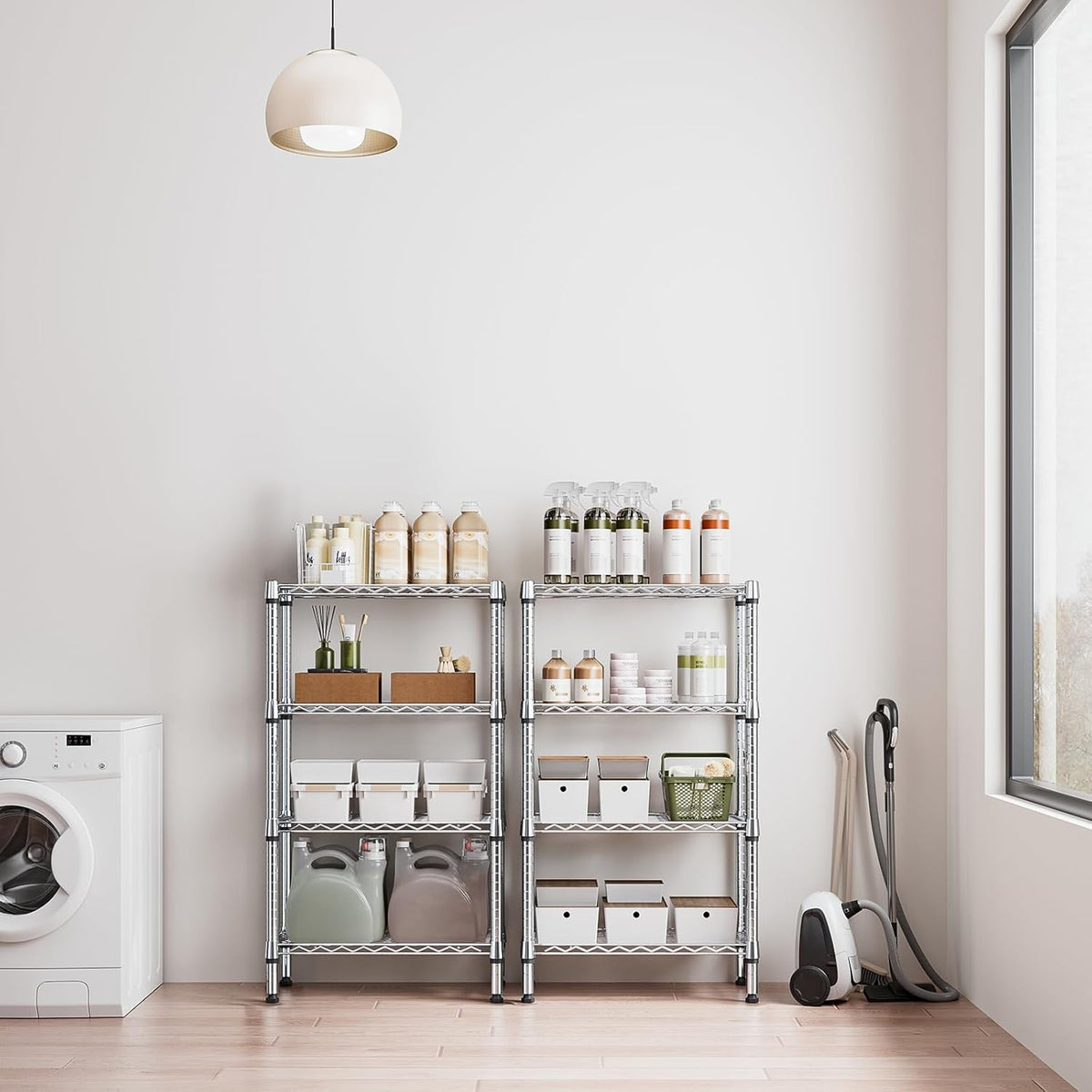 1000 lbs 4 Tier Shelf Metal Storage Shelves Wire Rack Closet Organizers for Garage Kitchen Bathroom