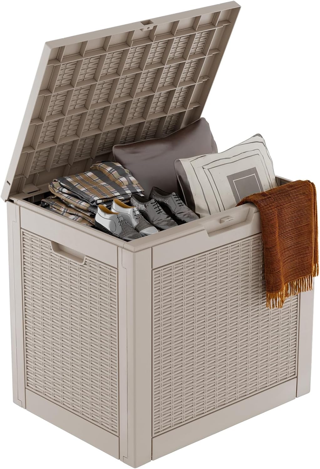36 Gallon Outdoor Deck Box,Storage Lockable Waterproof Patio Furniture,Garden Tools,Cushions,Pool